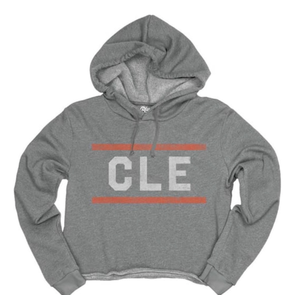 CLE Orange and grey cropped hoodie NWOT